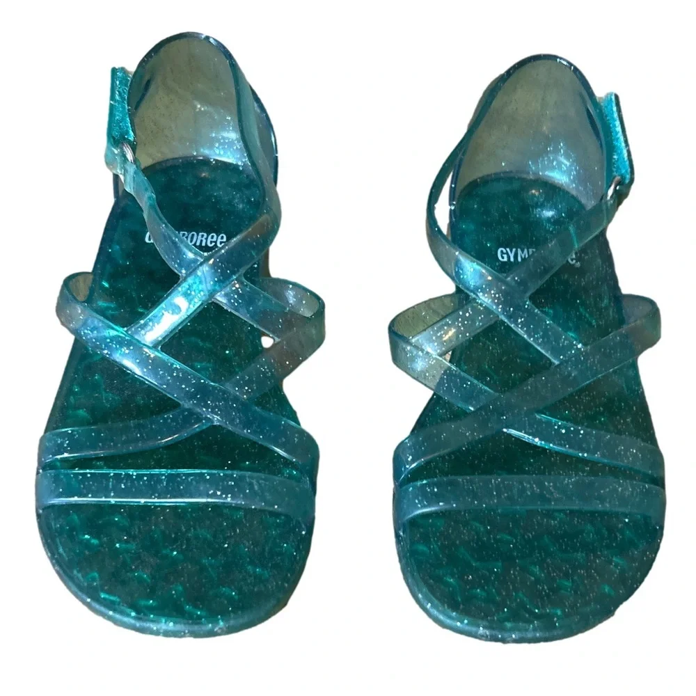 Gymboree Glittery Green Jelly Sandals for Kids